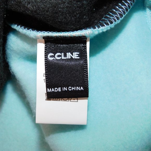 C. Cline Hoodie NWT Aqua Black & Gray Size Large - Picture 10 of 11